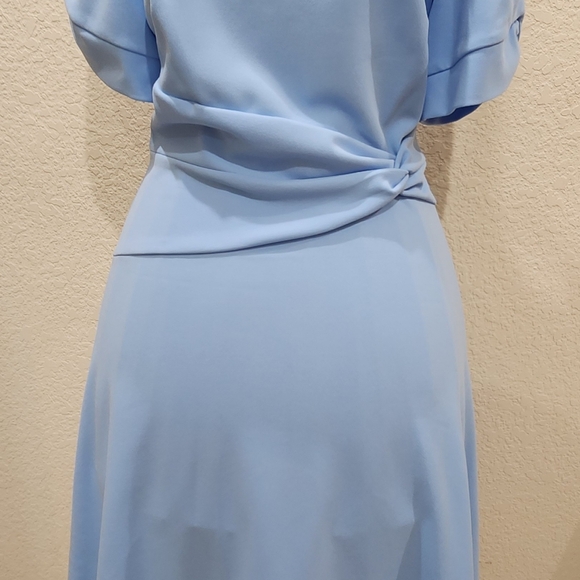 Dkny Women's Twisted Waistband Puff-Sleeve Sheath Dress, Light Blue. SIZE 2 - Picture 8 of 9